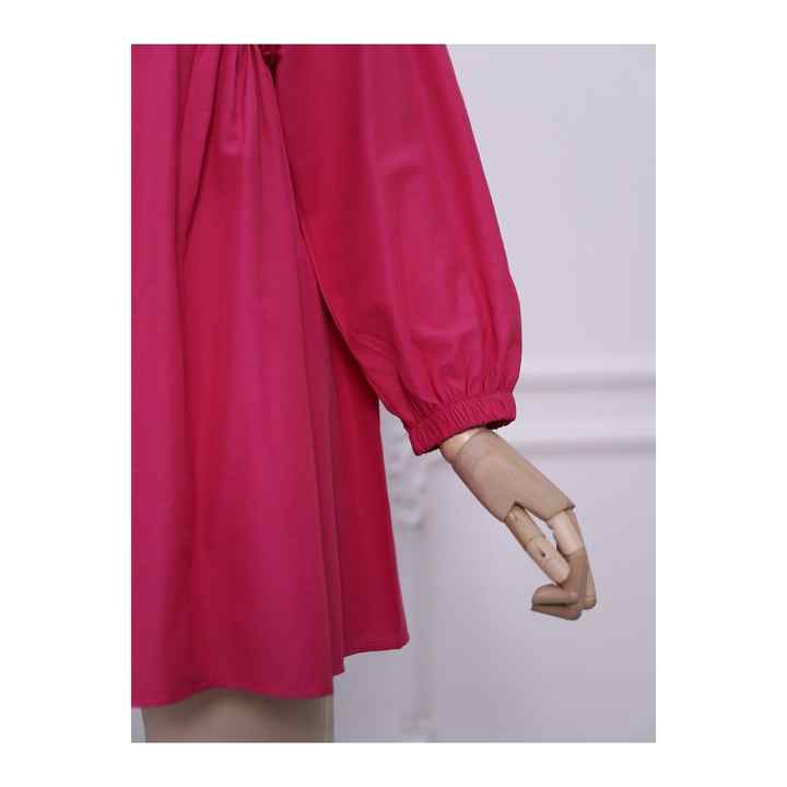 Tunic with Gathered Waist, Elastic Sleeves and Buttons