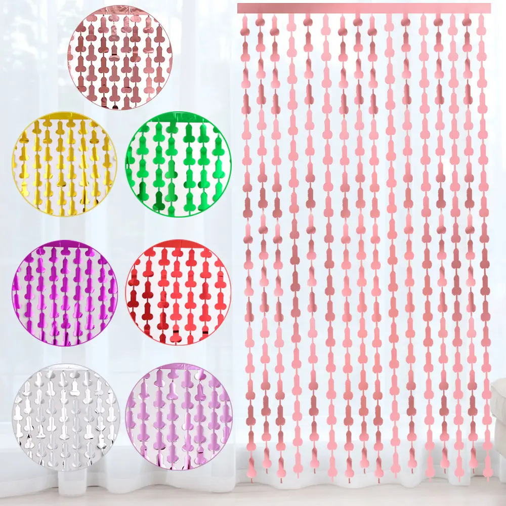 Amazon single party Bachelor party Valentine's Day curtain adult party background wall decoration tassel foil curtain