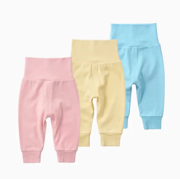 Newborn pants cotton organic high quality protect the waist pants widely usage hot sale knitted baby wear 0-24M clothes