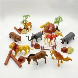 Mainan model hewan realistis 3D 8 potong, set model hewan simulasi PVC dunia liar mainan kognitif pendidikan dini