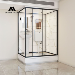 <span class=keywords><strong>Cabine</strong></span> <span class=keywords><strong>de</strong></span> <span class=keywords><strong>douche</strong></span> vapeur coulissante Mars Villa, cadre noir contemporain, avec pommeau <span class=keywords><strong>de</strong></span> <span class=keywords><strong>douche</strong></span> pluie multifonction à fermeture douce et douchette à main - Product Image 4