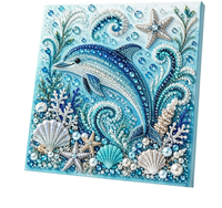 Kit de Peinture Diamant 5D DIY sur le thème des Animaux Marins, Cadre Carré Écologique, Décoration Personnalisée pour la Maison, Cadeau