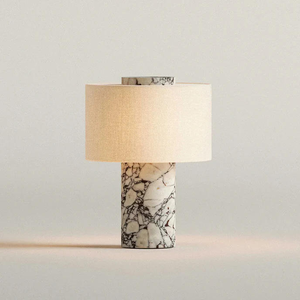 Lampe de bureau de luxe haut de gamme en marbre travertin Bulgari, luminaire artistique créatif pour chambre à coucher, avec un design élégant pour table de salon - Product Image 5