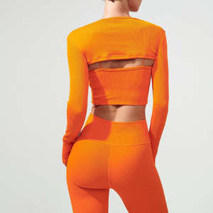 Legging de gymnastique à logo personnalisé en gros Soutien-gorge de sport à impact élevé Vêtements de yoga à manches longues Ensembles de fitness et de gymnastique - Product Image 4