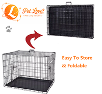Cage pour chien de grande taille en métal, pliable, double porte, 48 pouces, design moderne et simple, écologique, avec conception empilable et boîte