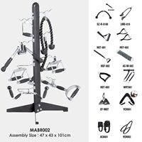 VIGFIT Corde de triceps ergonomique en acier et caoutchouc pour entraînement de fitness en salle de sport, accessoire de machine à câble avec poignée de tirage en nylon