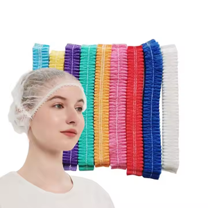 หมวกม็อบแบบใช้แล้วทิ้งที่มีคลิปหนีบผมแบบผ้าใยสังเคราะห์หลากสี - Product Image 1