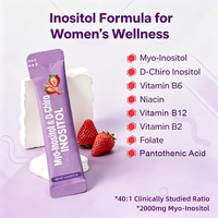 Poudre nutritive en sachets saveur fraise Myo-Inositol et D-Chiro Inositol en gros – Complément pour l'apport quotidien des femmes
