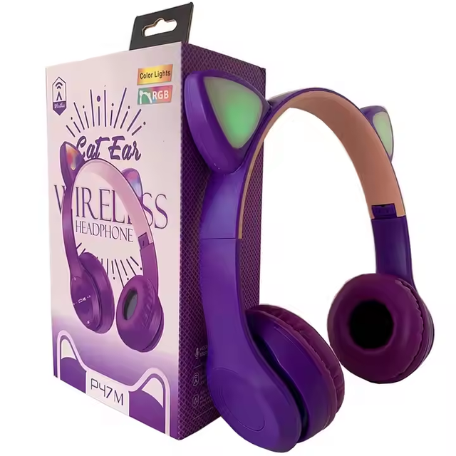 Popular Cat Headset Gamer Wireless P47M Cute Headsets Wireless Headset Hot Sell
