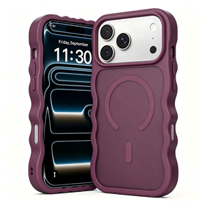Funda Magnética de Lujo para Teléfono, Color Cerezo Oscuro, Personalizable, de Alta Calidad, con Sensación de Piel, Compatible con Carga Inalámbrica para iPhone 18 17 Pro Max - Product Image 1