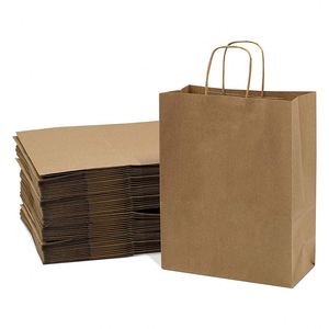 Bolsas de Regalo con Asas Medianas, Bolsas de Compra de Papel Kraft, Bolsas de Regalo para Boutiques, Tiendas Minoristas, Cumpleaños y Fiestas - Product Image 1