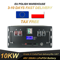 Batterie LiFePO4 NIELFTOR 48V 200Ah pour rack de serveur, 10kWh, cellules de qualité A+, BMS 200A intégré pour stockage d'énergie solaire, stock UE