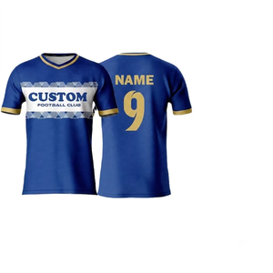 Camiseta de Fútbol Personalizada para Hombre, Cuello en V, Manga Corta, Transpirable, Poliéster, Impresión Sublimada, Corte Regular para Adultos - Product Image 6