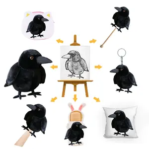 Customized Realistic Soft Plush Animal Crow Plush Large Size Plush Toys