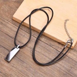 High Polish Stainless Steel Dainty Blank Square Bar Charm Link Chain <b>Necklace</b> <b>for</b> <b>Men</b> Party & Anniversary Gift Jewelry - Product Image 4