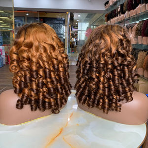 Prix de gros Perruque de cheveux naturels vietnamiens Super Double Drawn, Densité 250%, Boucles Spring Curl, Perruques frontales 13x4 - Product Image 5