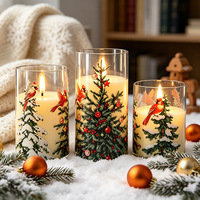 LED Elektronische Kerzenlampe Flammenlos 3D Kugelförmiger Roter Vogel Weihnachtsbaum-Dekoration mit Fernbedienung