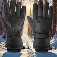 Gants thermiques imperméables en polyester MoKo pour l'hiver, pour hommes et femmes, coupe-vent, compatibles avec les écrans tactiles, antidérapants, fermeture éclair, ski, neige, course à pied
