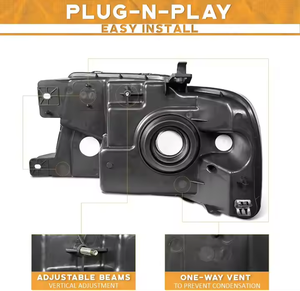 04-08 para Ford F150 y 06-08 <span class=keywords><strong>Lincoln</strong></span> Mark LT Auto faros 55W halógeno Euro lente transparente lámparas nueva condición negro - Product Image 4