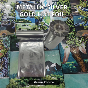 Generic Eco-Friendly Metallic Silver <b>Gold</b> Hot Foil Stamping Custom Design Glitter Logo Water Resistant Resin <b>Ribbon</b> YX GF401 - Product Image 2