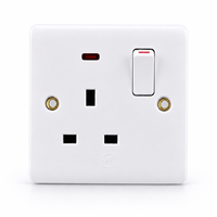 Prise murale électrique en bakélite, norme britannique, durable, avec revêtement, 13A 15A, avec voyant néon, pour usage domestique et professionnel
