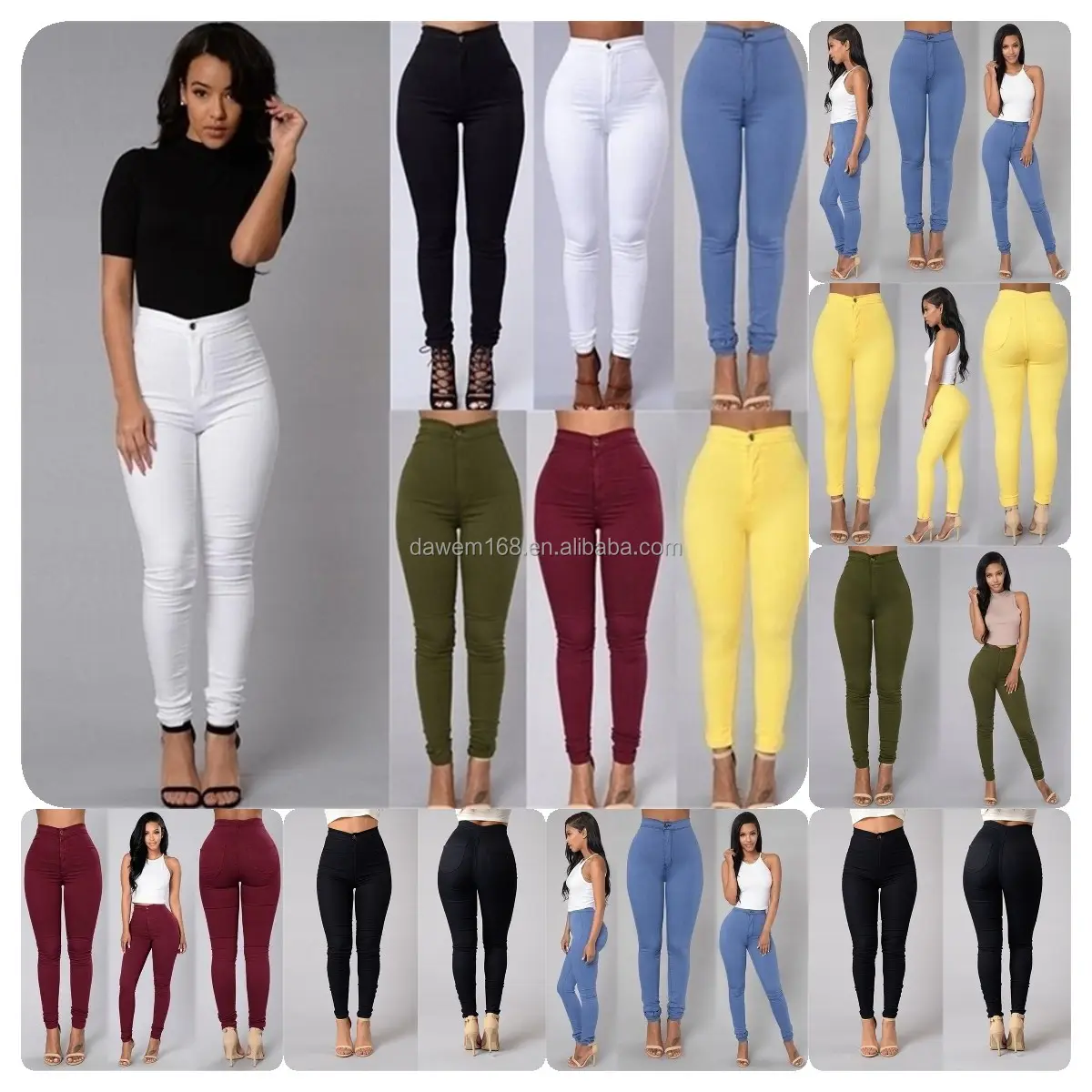 2024 Slim professional pants women's dress pants White black high-waisted new formal pencil jeans for women