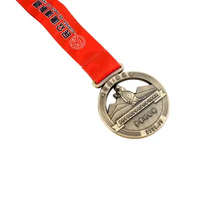 Premio personalizzato in esecuzione medaglie sportive in metallo per maratona di mezzo quarto con nastro - Product Image 2