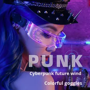 Gafas Decorativas Luminosas de Moda al por Mayor, Gafas LED con Luz de Neón para Discotecas, Baile, Música, Fiestas Rave, Disfraces Nocturnos - Product Image 1