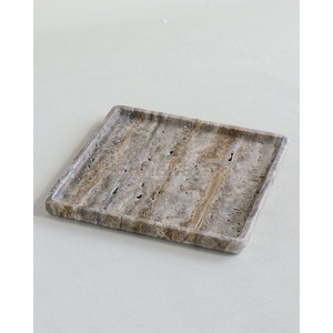 Plateau en Pierre Naturelle Travertin Argenté pour Bijoux, Parfums, Rouges à Lèvres – Présentoir en Marbre pour Maison, Hôtel, Chambre à Coucher - Product Image 2