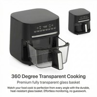Nouvelle friteuse à air numérique électrique, 8 programmes, écran LCD, 6 litres, réfrigérateur 6L, verre, 1700W, double tension, CE LFGB