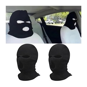 Balaclava noire en tricot à 3 trous, masque facial complet pour le cyclisme et les sports de plein air - Product Image 2