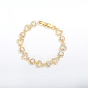 Heart Shape Zircon <b>Bracelet</b> <b>Copper</b> Alloy Micro Paved European Style Fashion Jewelry Gift - Product Image 5
