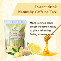 Té de Jengibre, Limón y Miel, Té 100% Herbal para la Salud, 3g*21 Sobres, Bebida Instantánea