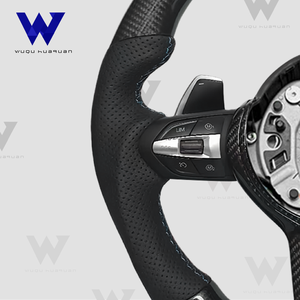 BMW F10 F30 E90 F70 E71 F31 F32 X5 X6 F01 F07 F20 F11 F22 F25M3M4M5に適した、上下が平らなカーボンファイバーステアリングホイール - Product Image 2