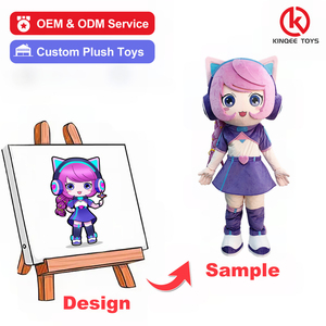Kinqee profesional OEM personalizado mascota disfraces púrpura auricular chica caminar traje de felpa para adultos fiesta Cosplay - Product Image 1