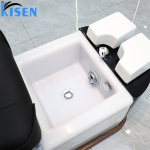 KISEN Wholesale Luxury Professional Throne High <b>Back</b> Foot Spa Massage Manicure Pedicure Chairs for Nail Salon With LED Base - Product Image 6