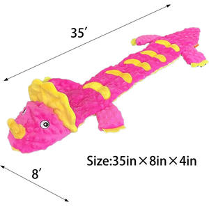 Perro Squeak Dinosaurs Durable Interactivo Masticar No más chirridos Papel arrugado Manténgalos ocupados Juguetes <span class=keywords><strong>de</strong></span> peluche sin relleno - Product Image 2