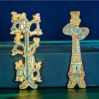 Aimant de réfrigérateur en métal Sanxingdui, motif masque ajouré doré, souvenir de patrimoine, article de collection, cadeau, vente en gros, emballage en vrac