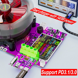 DL24B-XSP16 ATORCH Placa de prueba de 4 cables con protocolo de carga rápida PD3.1 Tipo-C, Medidor de voltaje, Simulador de carga de 140W, Herramienta de envejecimiento para DL24 - Product Image 5