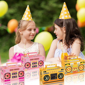 DD282 fête rétro Radio faveur boîtes faveurs cadeau traiter Goodie bonbons papier boîtes pour 1980s thème <span class=keywords><strong>musique</strong></span> fête d'anniversaire - Product Image 6