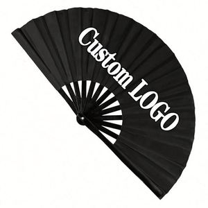 Custom Printed <b>Large</b> Rave Hand <b>Fan</b> 13 Inch Bamboo Ribs Full Color Printing Promotional Gifts - Product Image 5