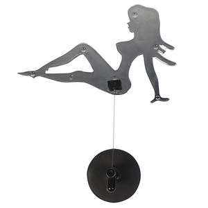 مادة بلاستيكية مطلية بالكروم زينة سيارة جميلة دخان يلوح سيدة مع كوب شفط - Product Image 5