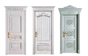 Puerta de madera de lujo Puerta de apartamento blanco tallado <span class=keywords><strong>Roma</strong></span> y flores Puerta de madera avanzada - Product Image 2