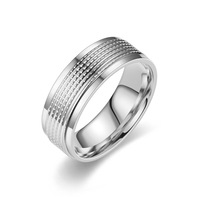 Dropshipping Cadeau Bijoux Vente en gros Bagues pour hommes en acier inoxydable 8mm Bagues d'affaires à la mode et tempérament Bagues de couple