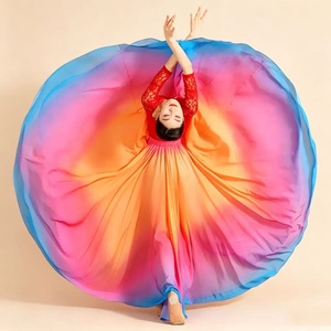Falda Larga de Satén con Volantes para <span class=keywords><strong>Mujer</strong></span>, Estilo <span class=keywords><strong>Flamenco</strong></span>, 720 cm, <span class=keywords><strong>Vestido</strong></span> Folclórico Español para Danza del Vientre, Disfraz para Actuaciones - Product Image 1