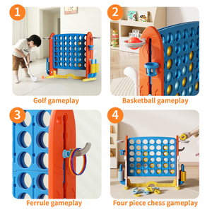 Vente d'usine Giant <span class=keywords><strong>4</strong></span> Row Game avec jeu de golf Giant en plastique <span class=keywords><strong>4</strong></span>-to-Score Game Set Convient pour les fêtes de vacances intérieures et extérieures - Product Image 5