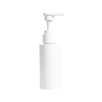 Vente en gros directe d'usine, flacon pompe cylindrique en PET de 100 ml, conteneur en plastique blanc vide pour savon liquide, lotion, emballage cosmétique