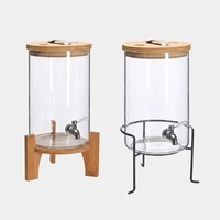 Grand pot de fermentation en verre à grande capacité avec couvercle hermétique et robinet, récipient minimaliste pour la fabrication de kombucha, de vin et de liqueurs de fruits à domicile