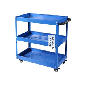 Carro de Herramientas Móvil de Metal de 3 Niveles para Trabajo Pesado, Carro de Servicio para Almacén con Ruedas y Mango - Product Image 5