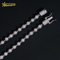 Nouveau Design 5mm Hip Hop Style Collier 925 Bijoux En Argent Glacé VVS Moissanite Diamant Boule Perlée Cubain Lien Chaîne Hommes Femmes
